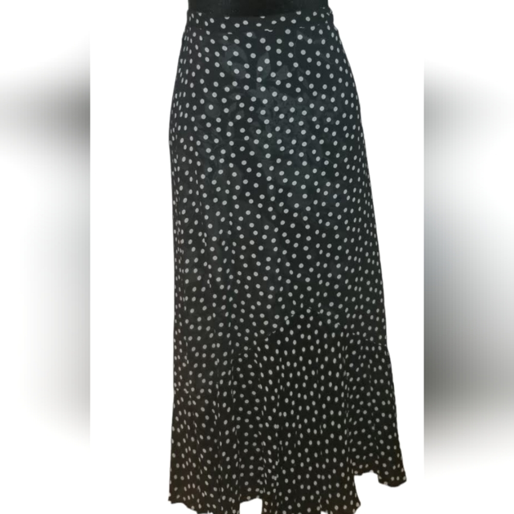 Coldwater Creek Reversible midi skirt in black & cream.